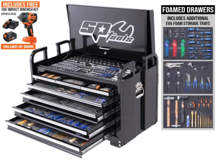 Field Service Tool Kit - 413pc - Metric/SAE - Black - Plus Bonus EVA Storage Trays